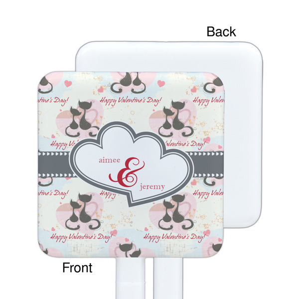 Cats in Love White Plastic Stir Stick - Single Sided - Square - Approval