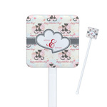 Cats in Love Square Plastic Stir Sticks (Personalized)