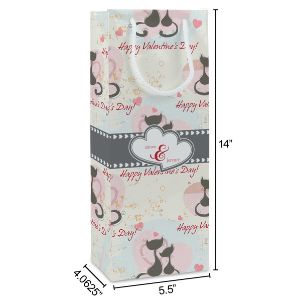 Cats in Love Wine Gift Bag - Dimensions
