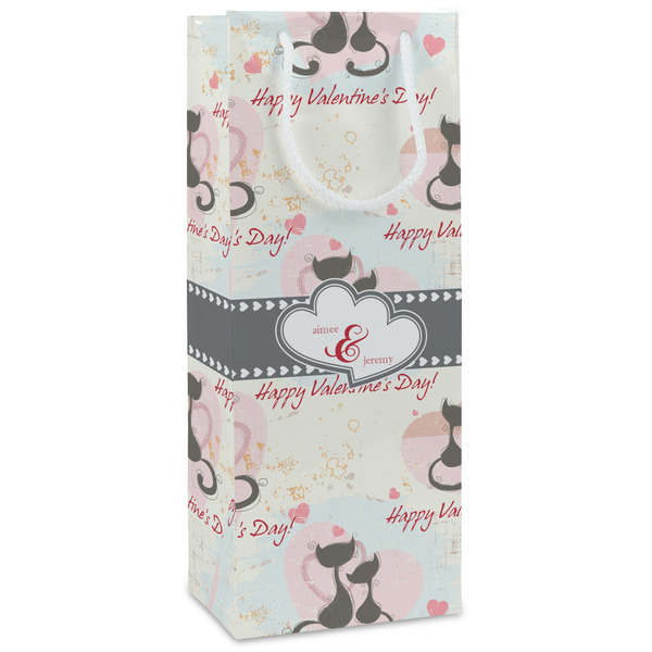 Custom Cats in Love Wine Gift Bags - Matte (Personalized)