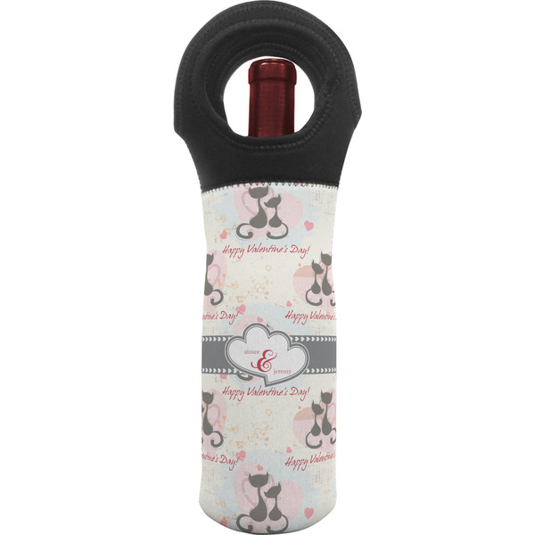 Custom Cats in Love Wine Tote Bag (Personalized)
