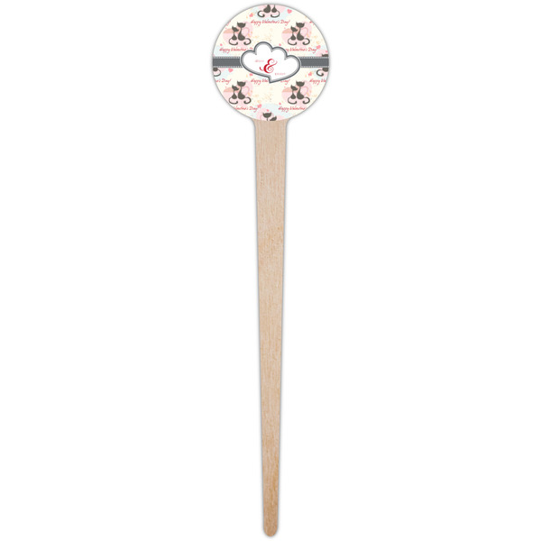 Cats in Love Wooden 4" Food Pick - Round - Single Pick