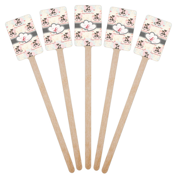 Cats in Love Wooden 6.25" Stir Stick - Rectangular - Fan View