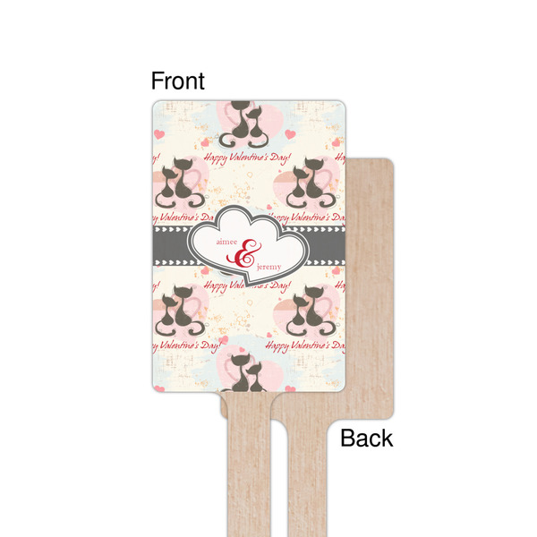Cats in Love Wooden 6.25" Stir Stick - Rectangular - Single - Front & Back