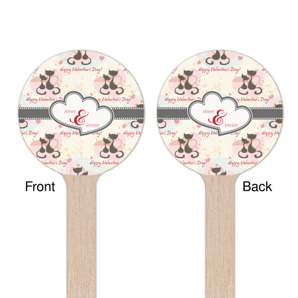 Cats in Love Wooden 6" Stir Stick - Round - Double Sided - Front & Back