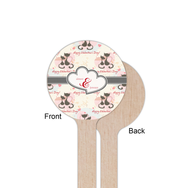 Cats in Love Wooden 6" Stir Stick - Round - Single Sided - Front & Back