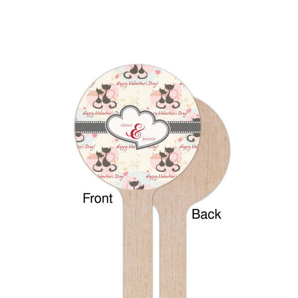 Cats in Love Wooden 7.5" Stir Stick - Round - Single Sided - Front & Back