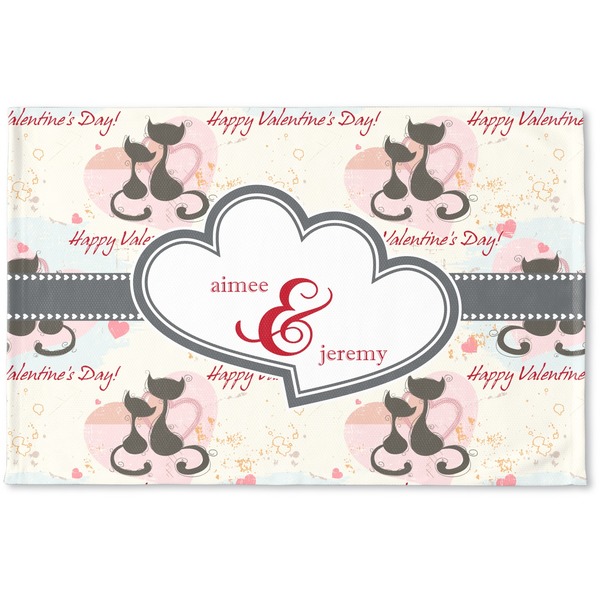 Custom Cats in Love Woven Mat (Personalized)