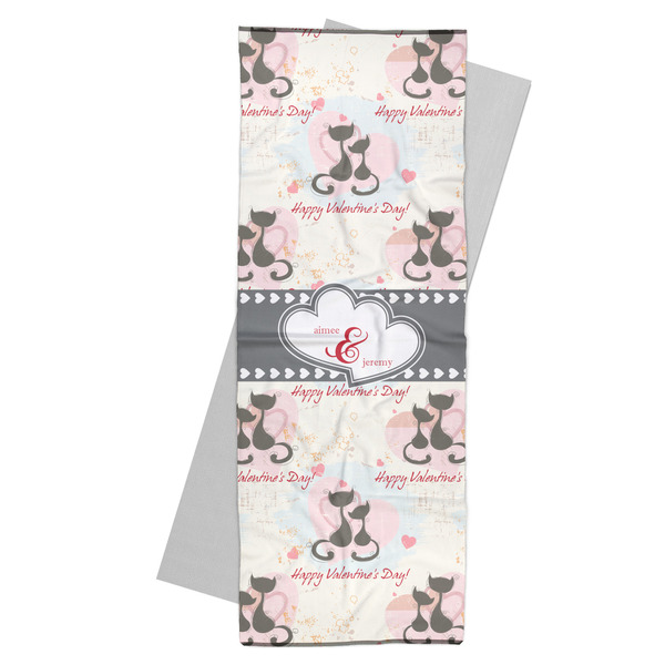 Custom Cats in Love Yoga Mat Towel (Personalized)