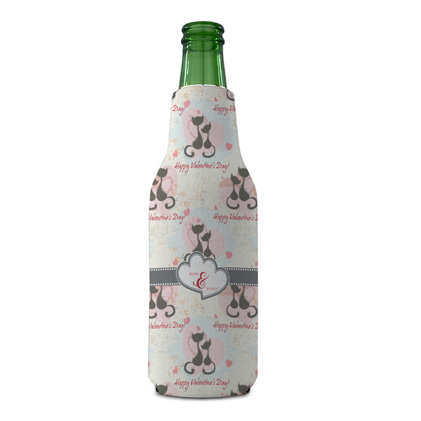 Cats in Love Zipper Bottle Cooler - FRONT (bottle)