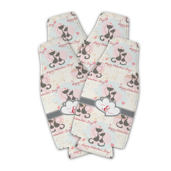 Cats in Love Zipper Bottle Cooler - Set of 4 - PARENT MAIN (flat)