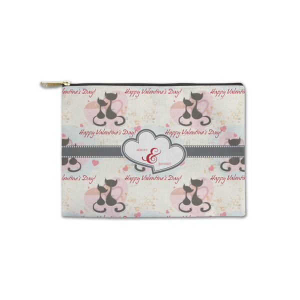 Custom Cats in Love Zipper Pouch - Small - 8.5"x6" (Personalized)