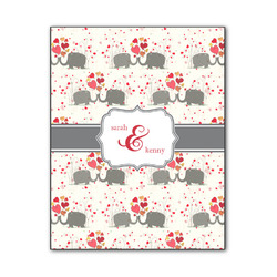 Elephants in Love Wood Print - 11x14 (Personalized)