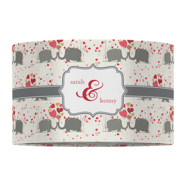 Elephants in Love 12" Drum Lampshade - FRONT (Fabric)