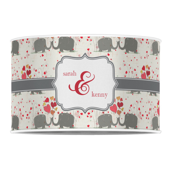Elephants in Love 12" Drum Lampshade - FRONT (Poly Film)