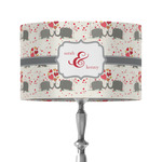 Elephants in Love 12" Drum Lamp Shade - Fabric (Personalized)