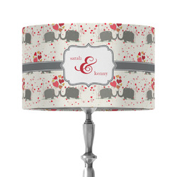Elephants in Love 12" Drum Lamp Shade - Fabric (Personalized)