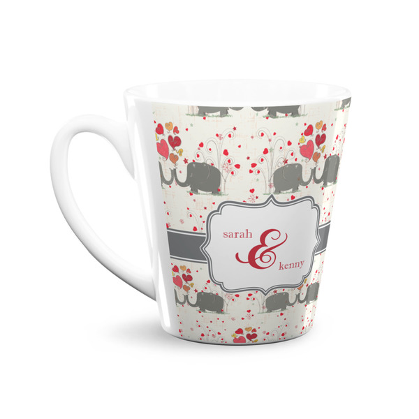 Elephants in Love 12 Oz Latte Mug - Front