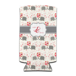 Elephants in Love Can Cooler (tall 12 oz) (Personalized)