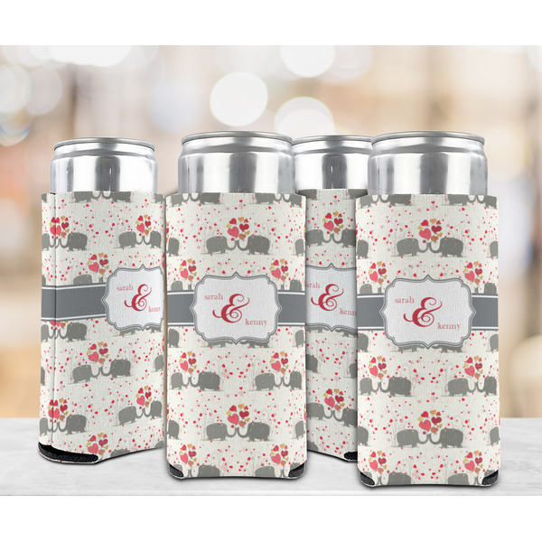 Elephants in Love 12oz Tall Can Sleeve - Set of 4 - LIFESTYLE