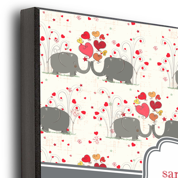 Elephants in Love 12x12 Wood Print - Closeup