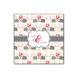 Elephants in Love Wood Print - 12x12 (Personalized)