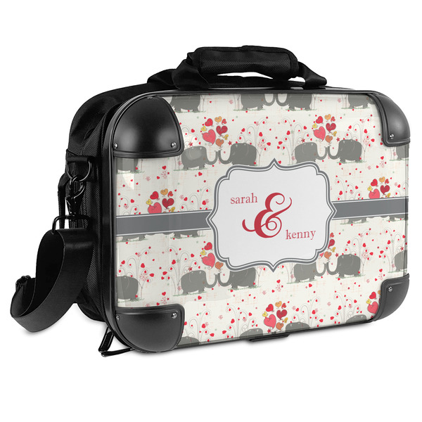 Custom Elephants in Love Hard Shell Briefcase (Personalized)