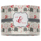 Elephants in Love 16" Drum Lampshade - FRONT (Fabric)