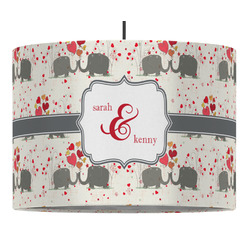 Elephants in Love Drum Pendant Lamp (Personalized)