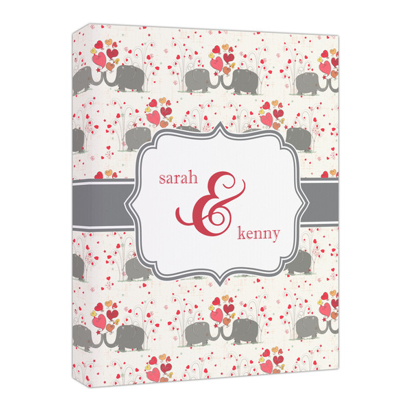 Custom Elephants in Love Canvas Print - 16x20 (Personalized)