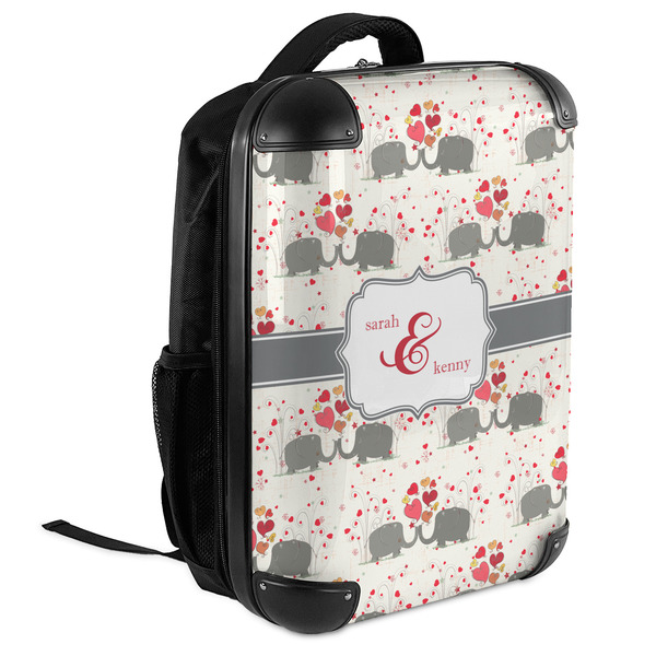 Elephants in Love 18" Hard Shell Backpacks - ANGLED VIEW