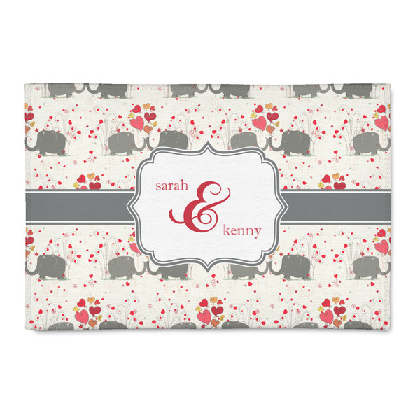 Custom Elephants in Love 2' x 3' Indoor Area Rug (Personalized)