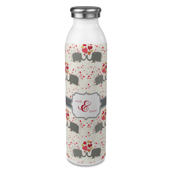 Custom Elephants in Love 20oz Stainless Steel Water Bottle - Full Print (Personalized)