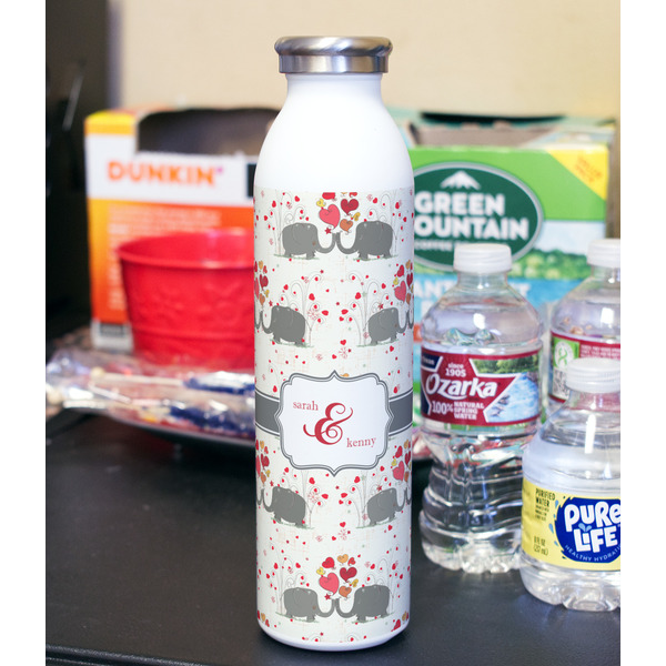 Elephants in Love 20oz Water Bottles - Full Print - In Context