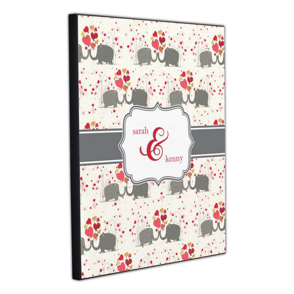 Elephants in Love 20x24 Wood Print - Angle View