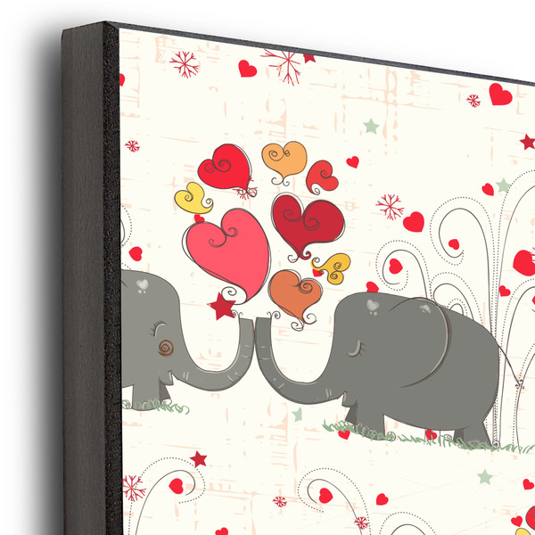 Elephants in Love 20x24 Wood Print - Closeup