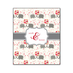Elephants in Love Wood Print - 20x24 (Personalized)
