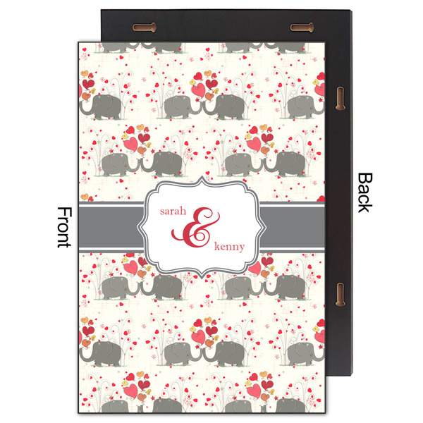 Elephants in Love 20x30 Wood Print - Front & Back View