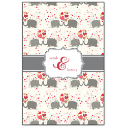 Elephants in Love Wood Print - 20x30 (Personalized)