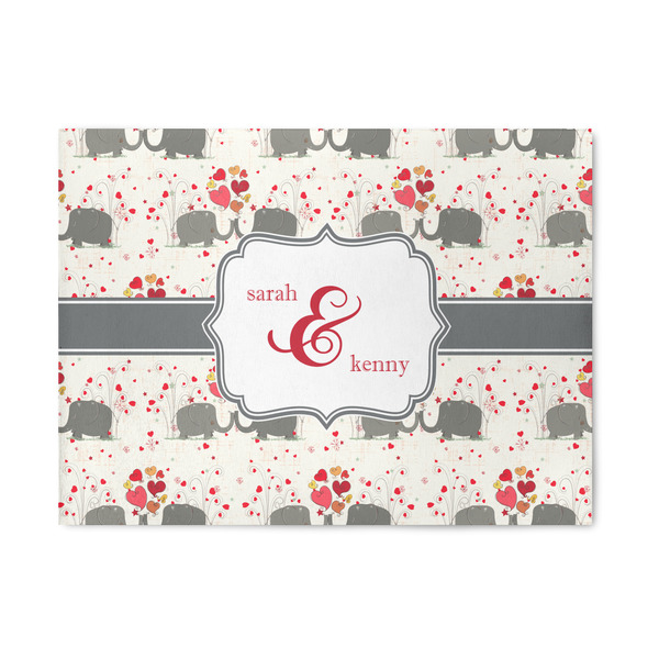 Custom Elephants in Love 5' x 7' Patio Rug (Personalized)