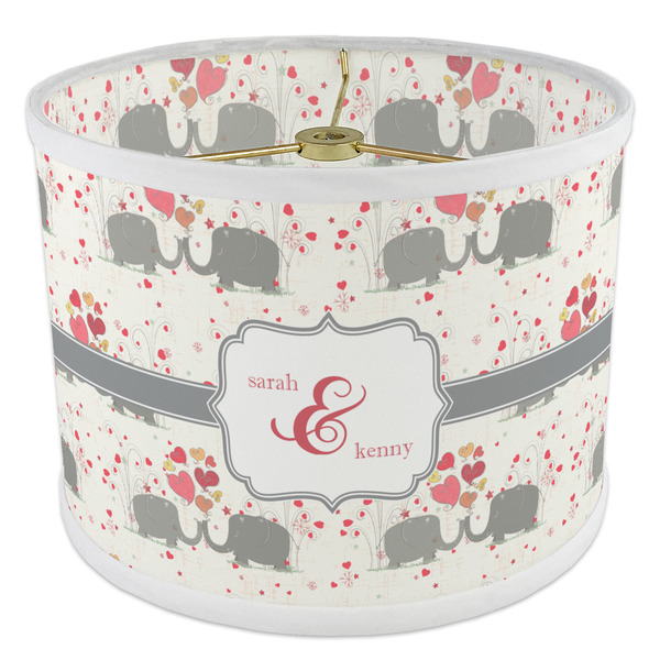 Elephants in Love 8" Drum Lampshade - ANGLE Poly-Film