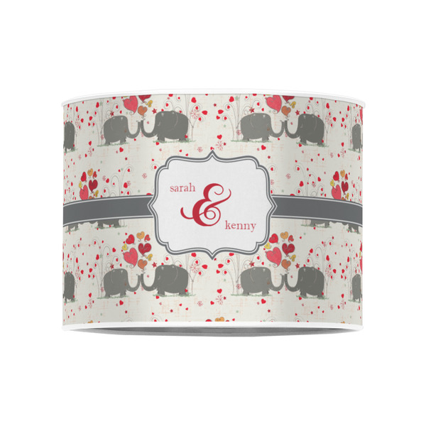 Elephants in Love 8" Drum Lampshade - FRONT (Poly Film)