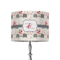 Elephants in Love 8" Drum Lamp Shade - Fabric (Personalized)