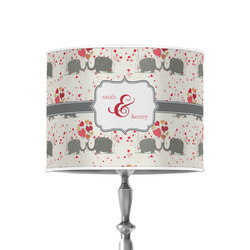 Elephants in Love 8" Drum Lamp Shade - Poly-film (Personalized)