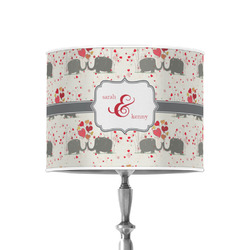 Elephants in Love 8" Drum Lamp Shade - Poly-film (Personalized)