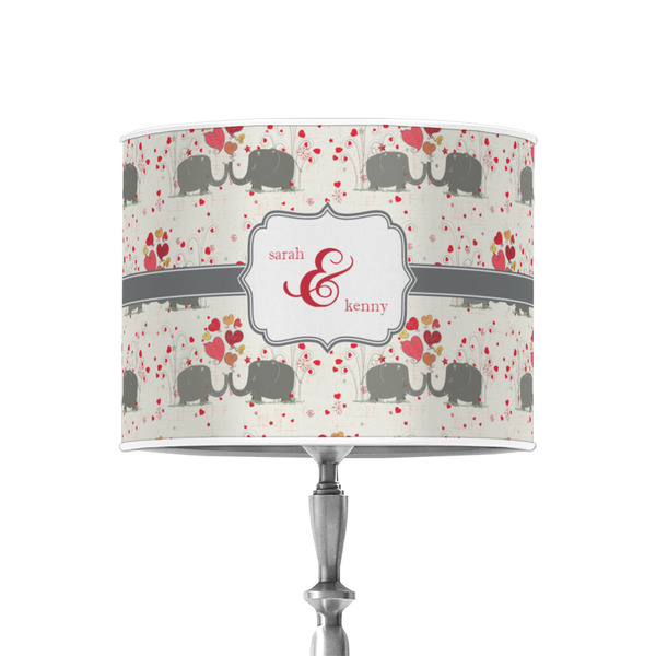 Custom Elephants in Love 8" Drum Lamp Shade - Poly-film (Personalized)