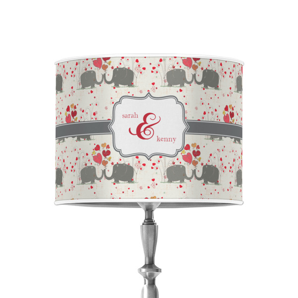 Elephants in Love 8" Drum Lampshade - ON STAND (Poly Film)