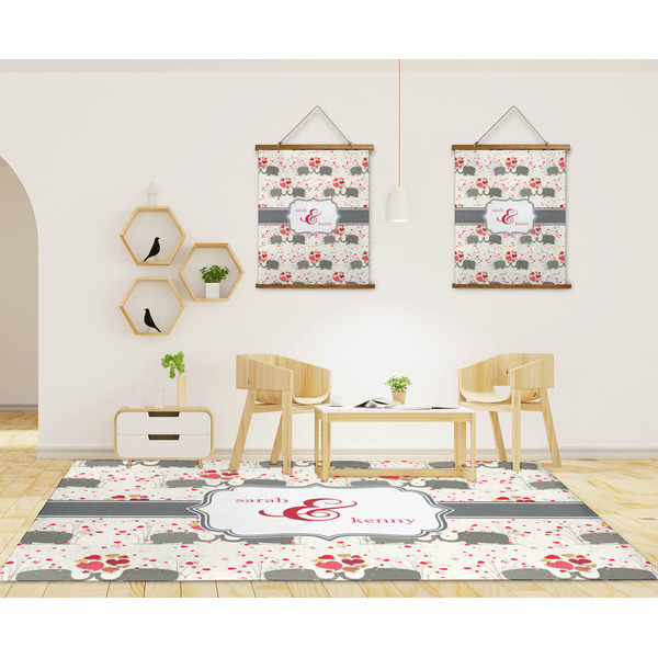 Elephants in Love 8'x10' Indoor Area Rugs - IN CONTEXT