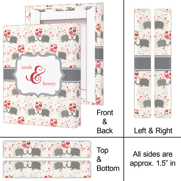 Elephants in Love 8x10 - Canvas Print - Approval