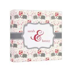 Elephants in Love Canvas Print - 8x8 (Personalized)